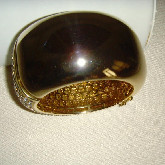 Joan Boyce Gold-Tone and Clear R/S Bracelet - Picture 9 of 12